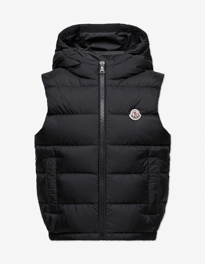 Kids Down Padded Fudo Gilet in Black
