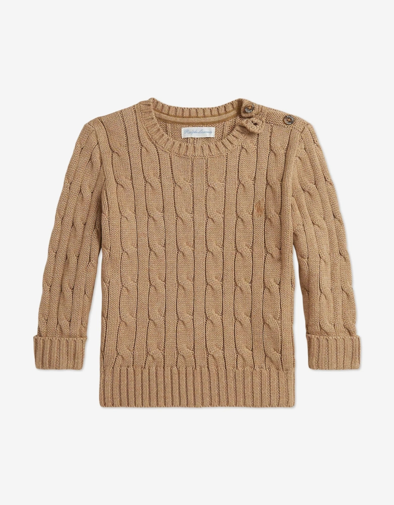 Baby Boys Cable Knit Jumper in Beige