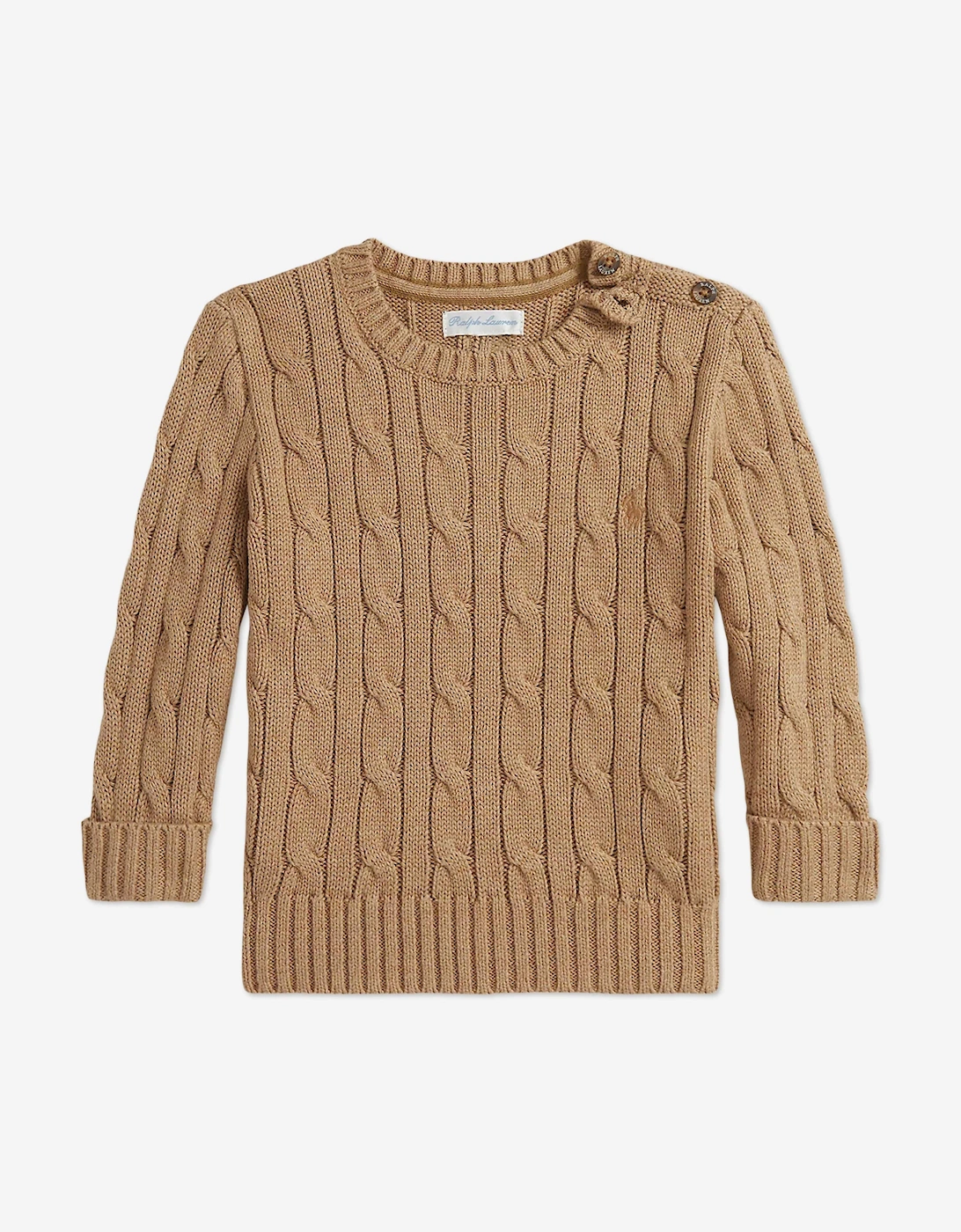 Baby Boys Cable Knit Jumper in Beige, 5 of 4