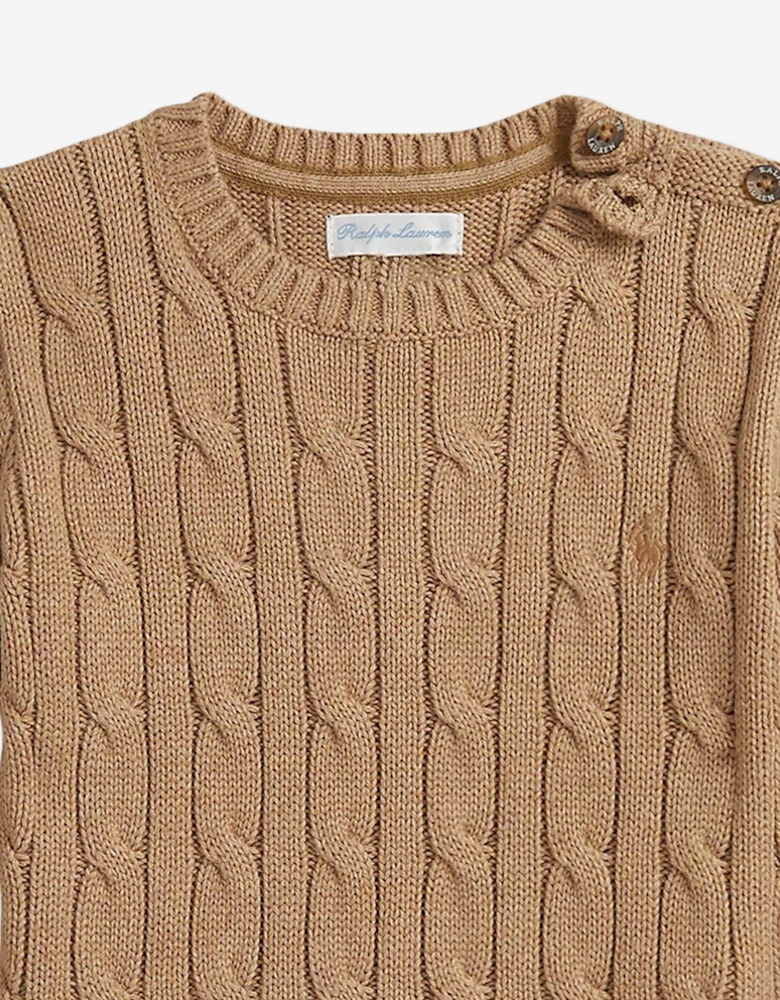 Baby Boys Cable Knit Jumper in Beige