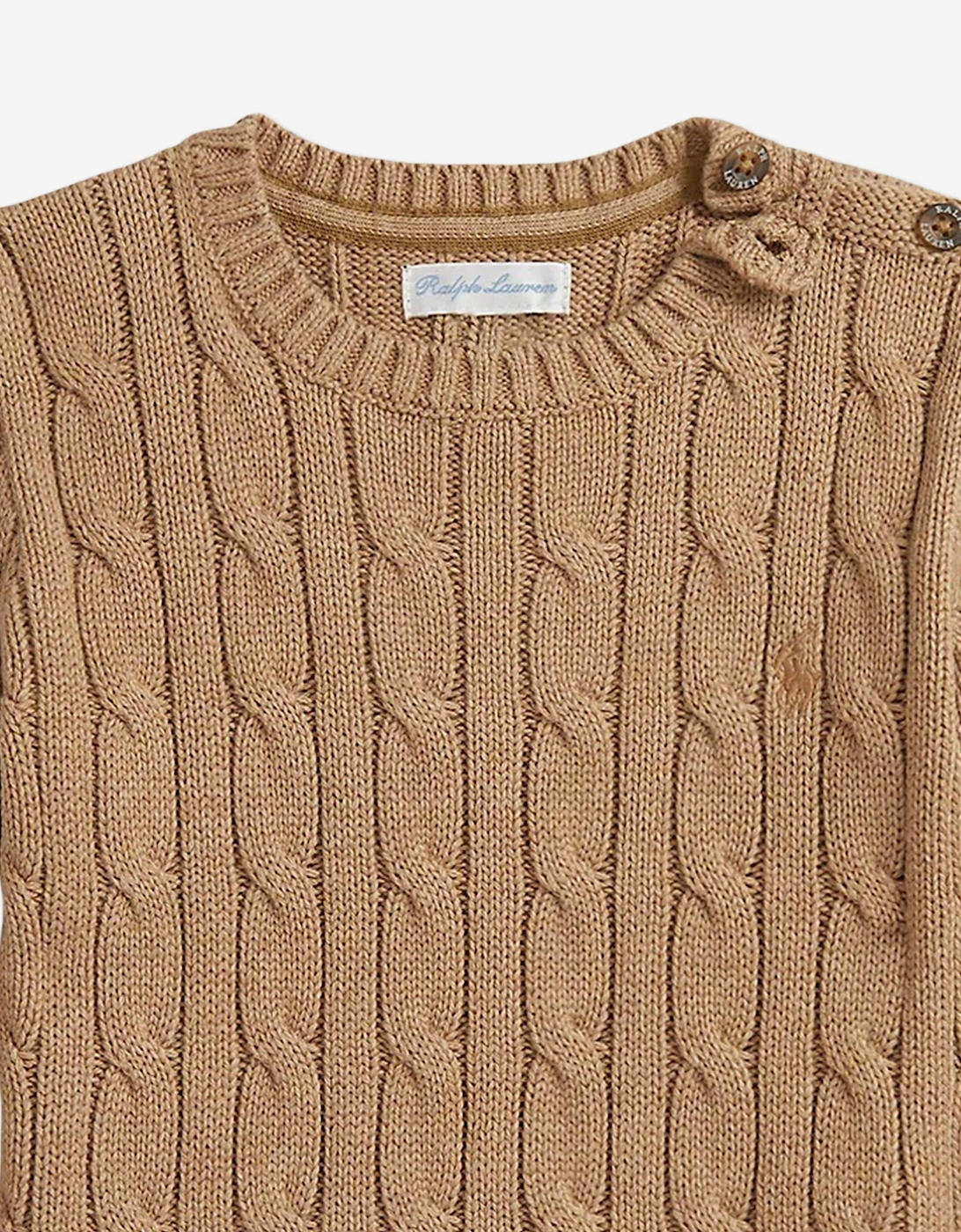 Baby Boys Cable Knit Jumper in Beige