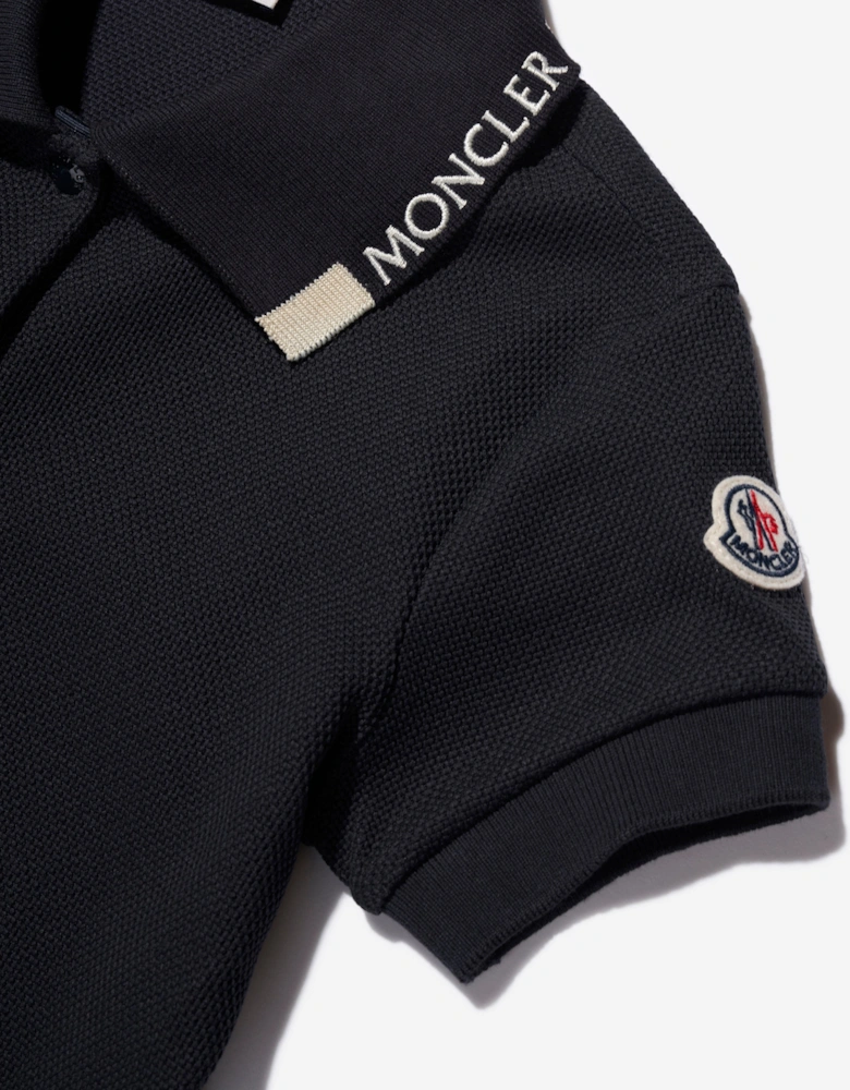 Enfant Girls Logo Polo Dress in Navy