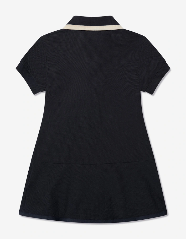 Enfant Girls Logo Polo Dress in Navy