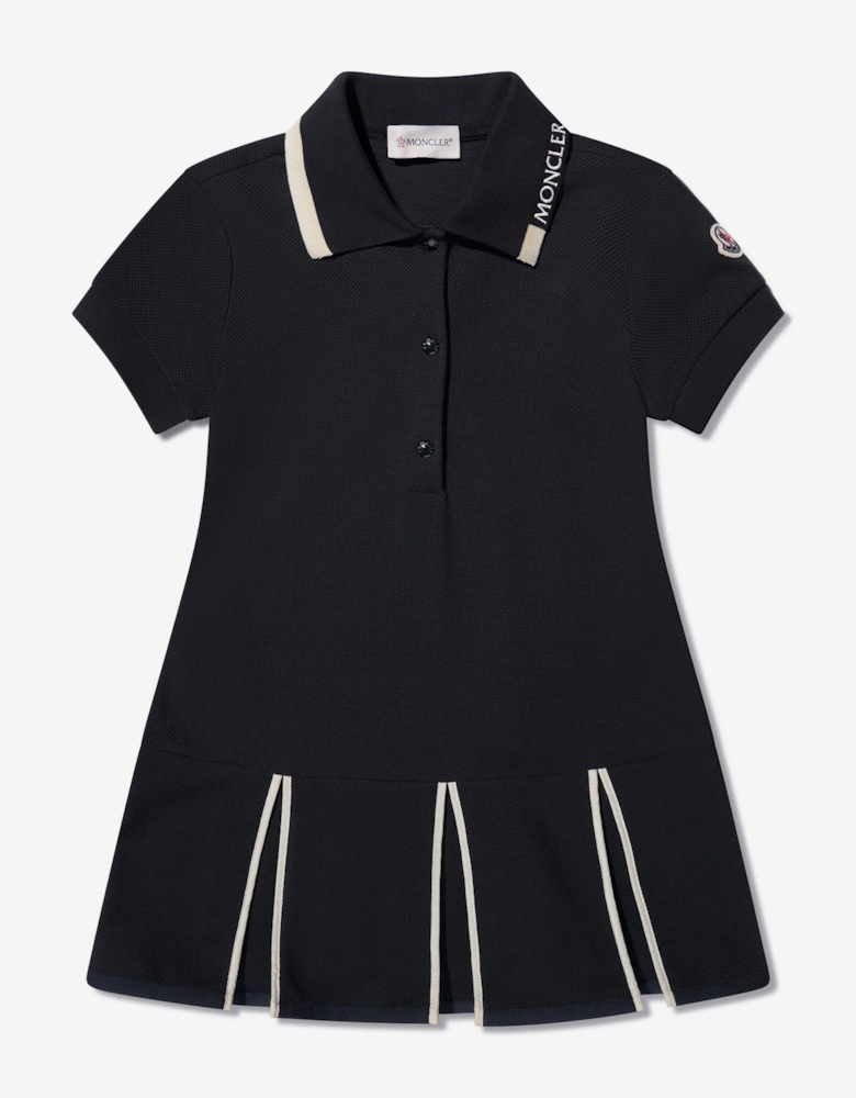 Enfant Girls Logo Polo Dress in Navy