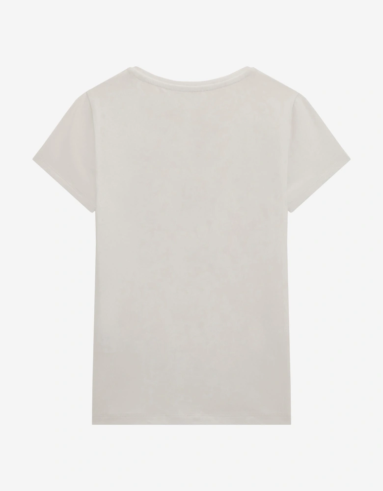 Girls Floral Logo T-Shirt in White