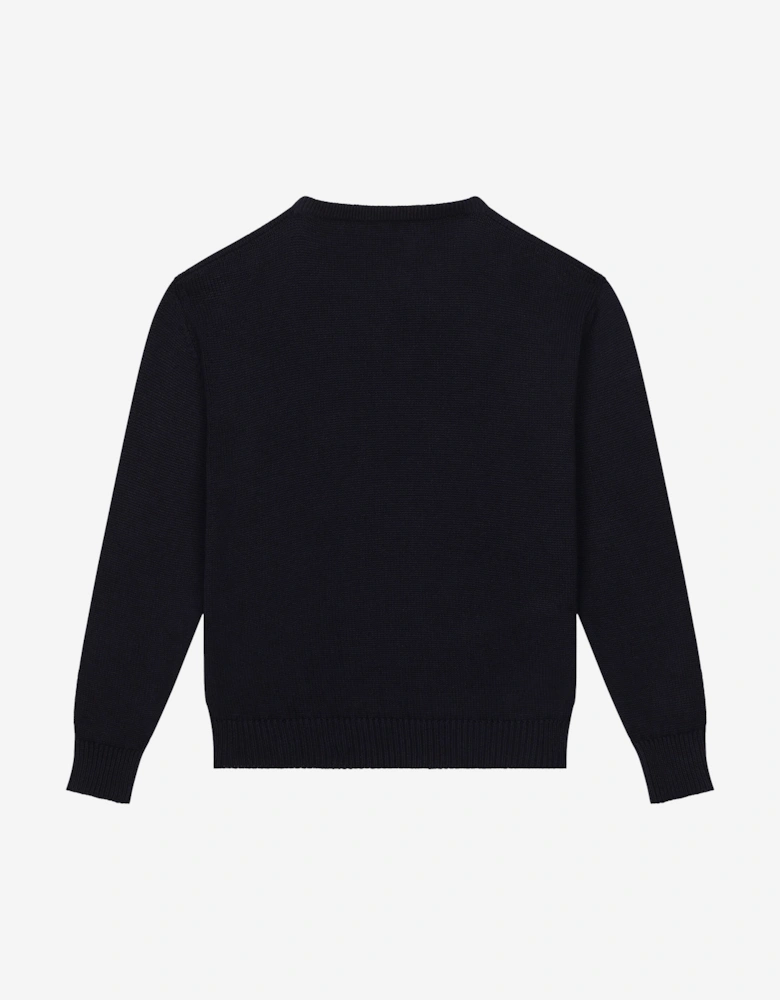 Boys Milano Logo Sweatshirt in Navy
