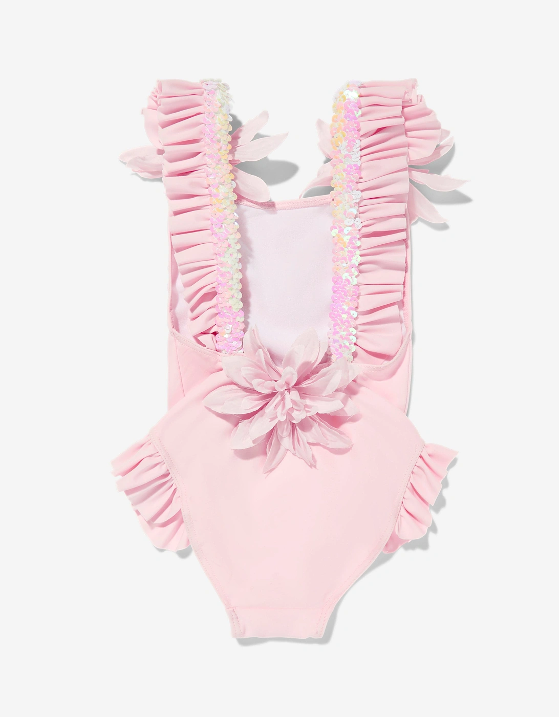 Girls Flower and Sequins Swimsuit in Pink
