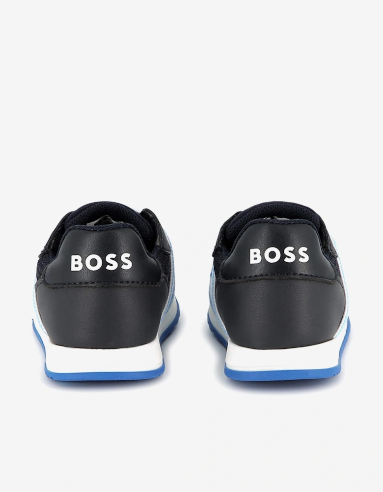 BOSS Boys Logo Trainers in Navy