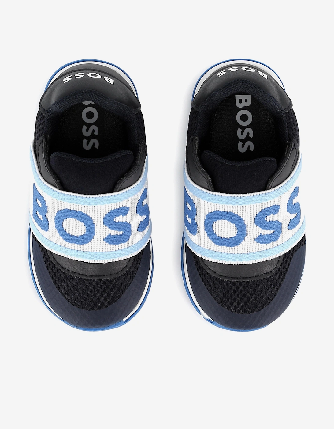 BOSS Boys Logo Trainers in Navy