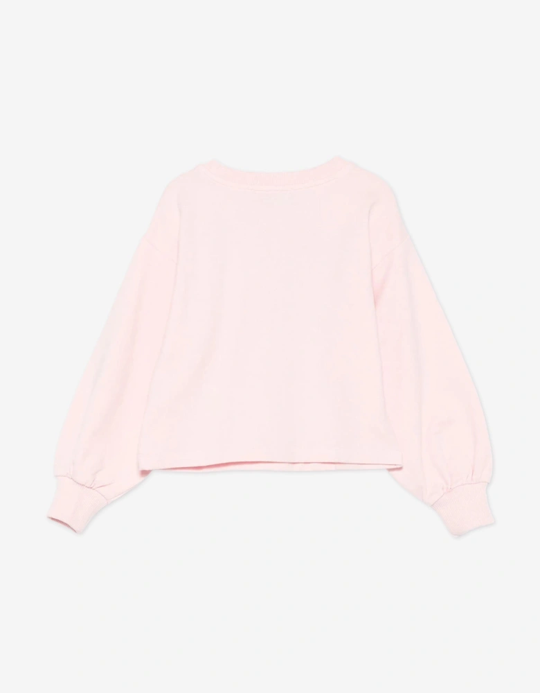 Girls Teddy Bear Logo Sweatshirt in Pink