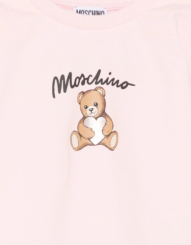 Girls Teddy Bear Logo Sweatshirt in Pink