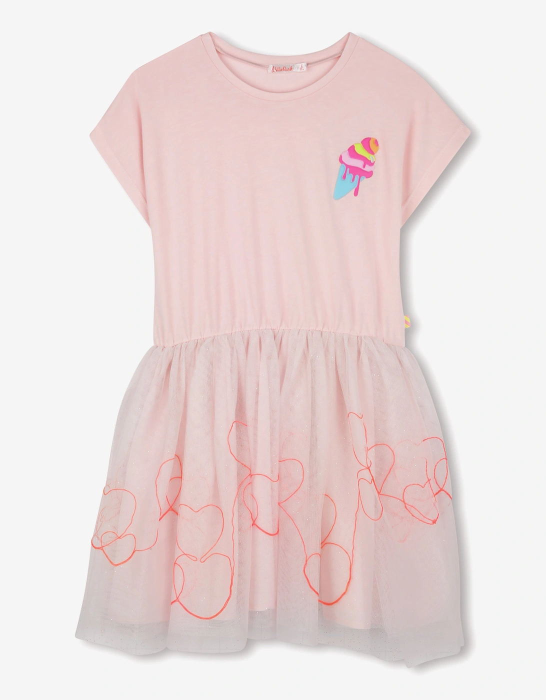 Billieblush Girls Bi-material Dress in Pink, 5 of 4