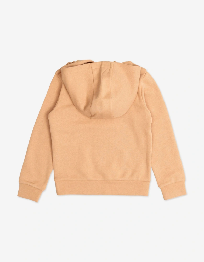 Girls Logo Hoodie in Beige