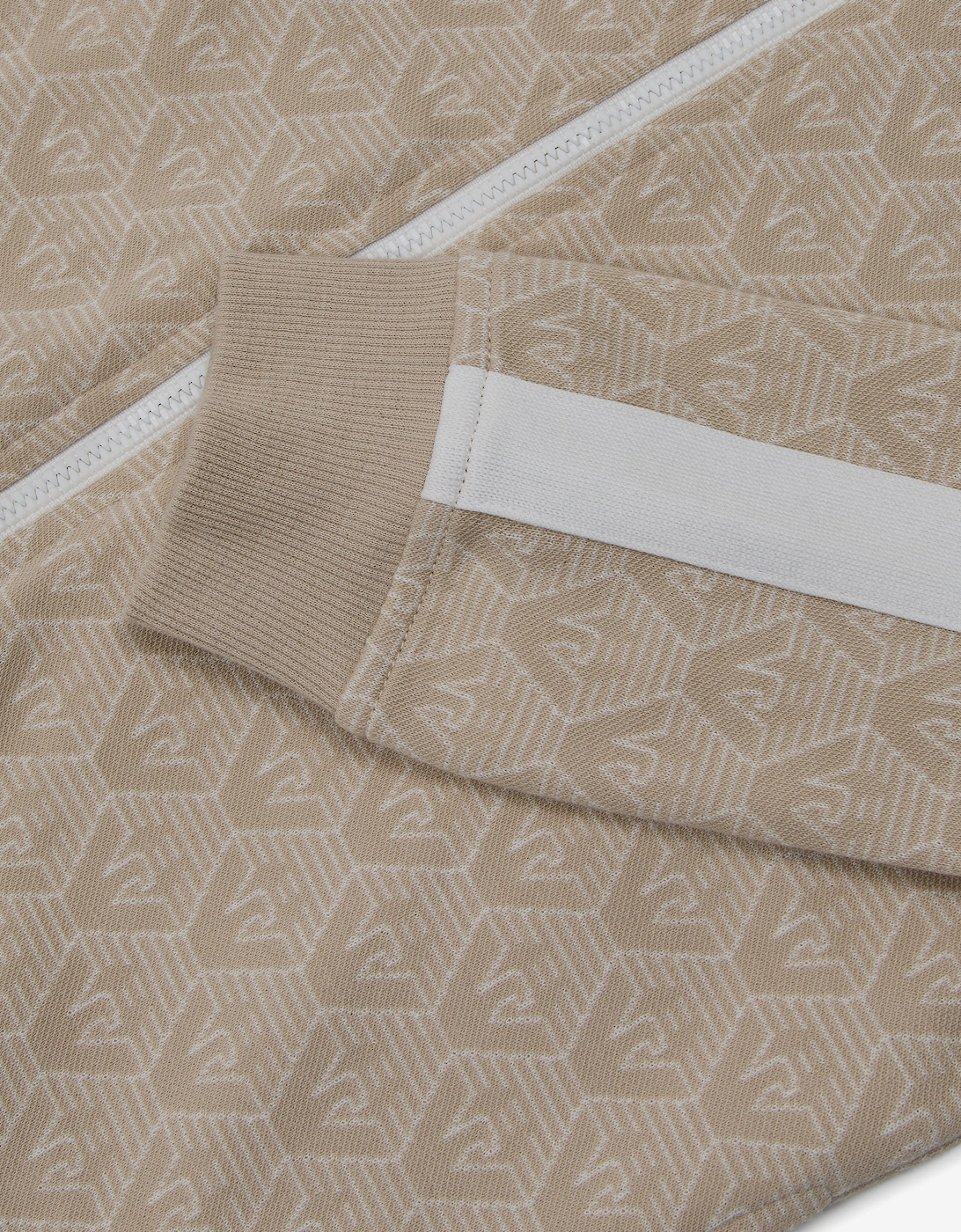 Boys Logo Zip Up Top in Beige