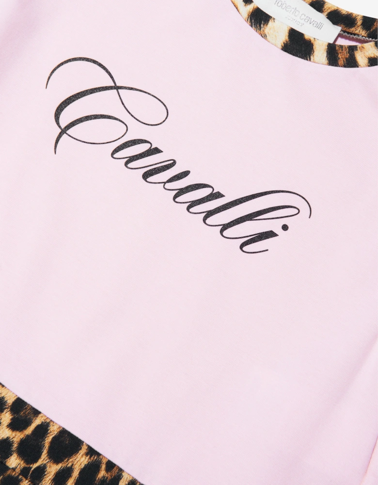 Girls Cotton Jersey Dress in Pink