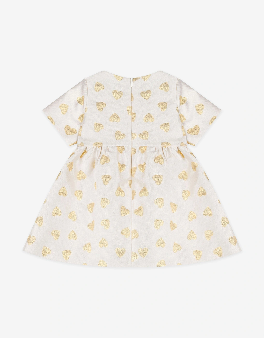 Baby Girls Hearts Dress in Ivory