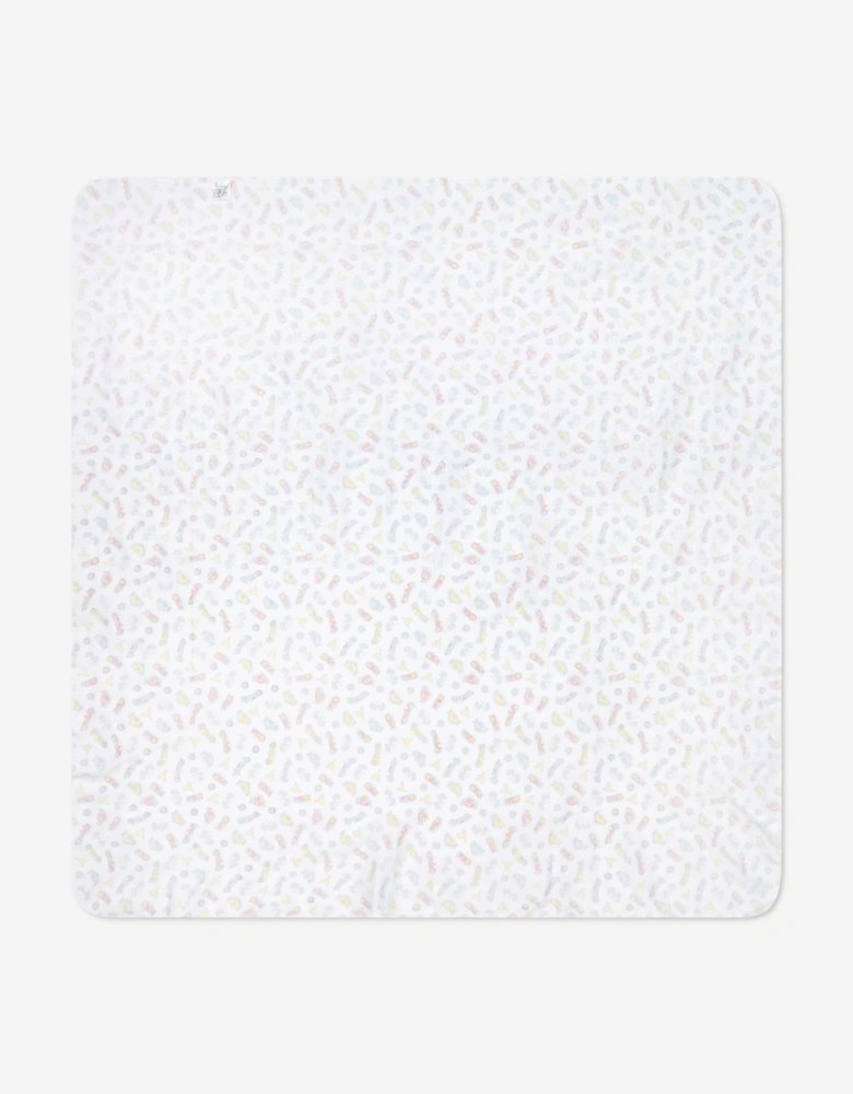 Baby Boys Grand Prix Swaddle Blanket in White
