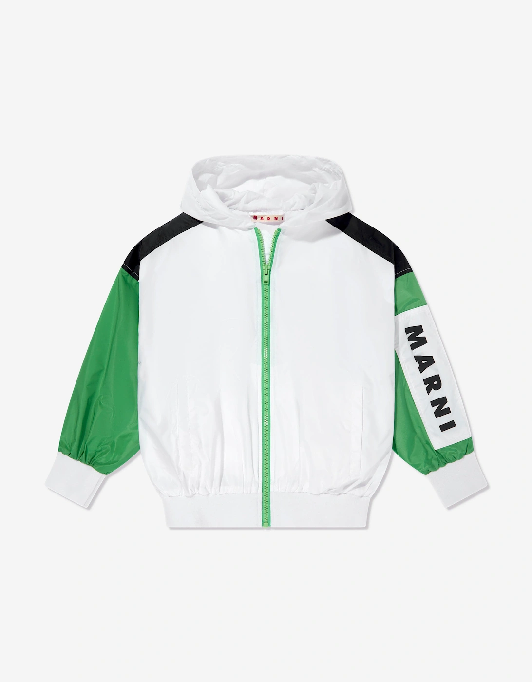 Kids Logo Zip Up Jacket in White, 5 of 4