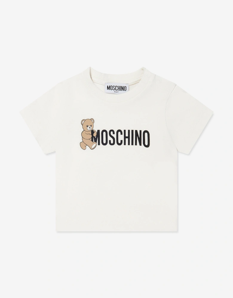 Baby Teddy Bear Logo T-Shirt in Ivory