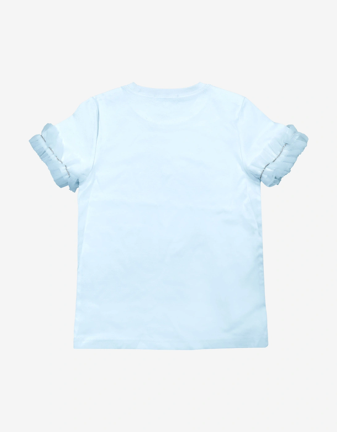 BCBGMAXAZRIA Girls Ruffle Sleeve T-Shirt in Blue