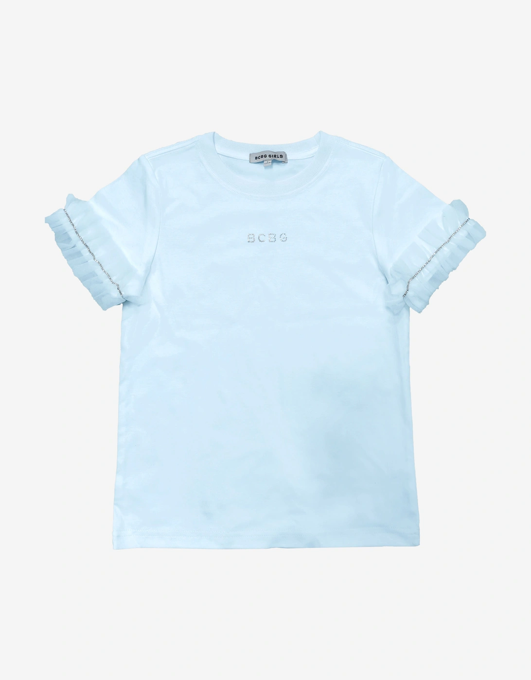 BCBGMAXAZRIA Girls Ruffle Sleeve T-Shirt in Blue, 5 of 4