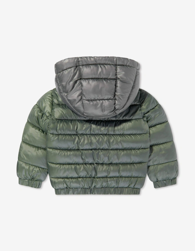 Boys Hooded Puffer Jacket in Green