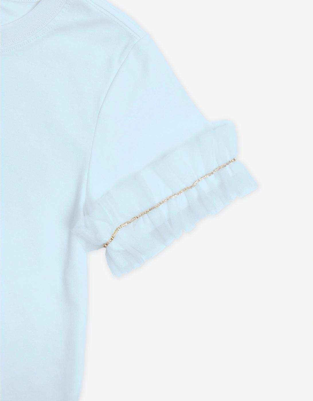 BCBGMAXAZRIA Girls Ruffle Sleeve T-Shirt in Blue
