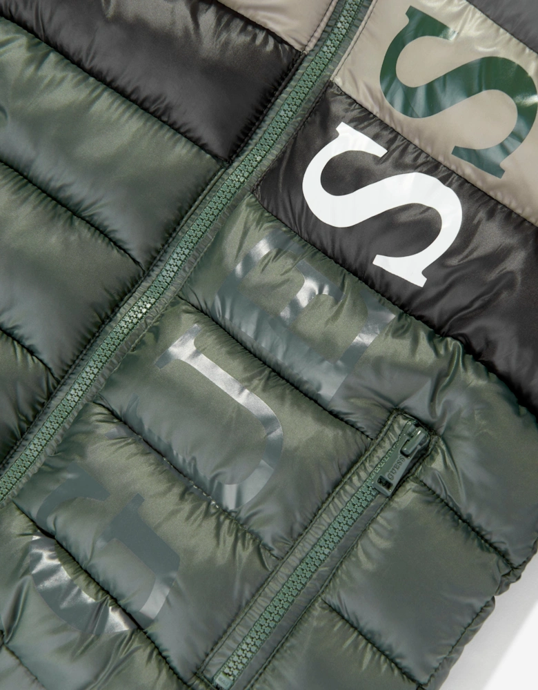 Boys Hooded Puffer Jacket in Green
