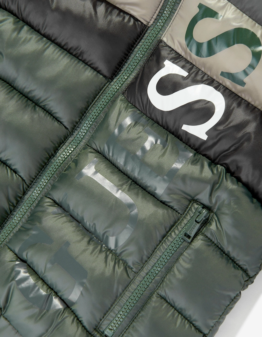 Boys Hooded Puffer Jacket in Green