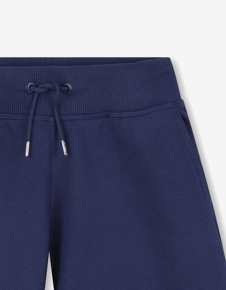 Boys Logo Print Bermuda Shorts in Navy