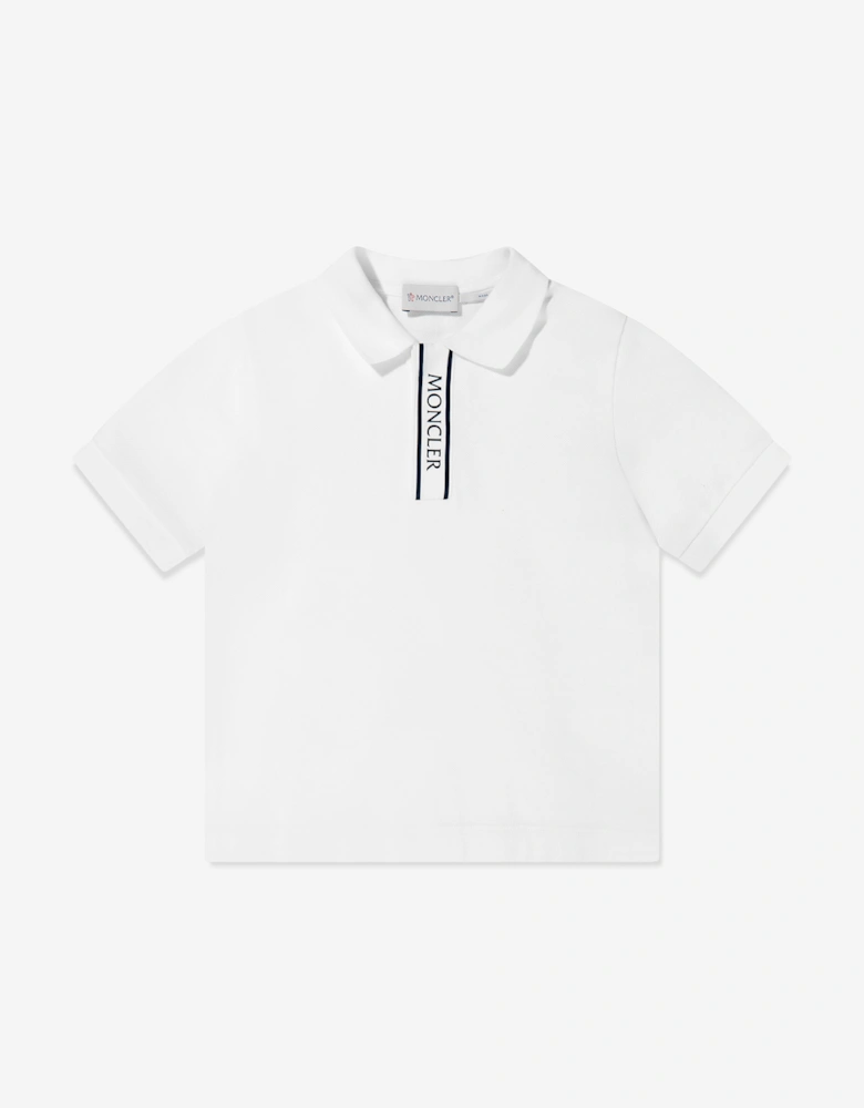 Boys Logo Polo Shirt in Ivory