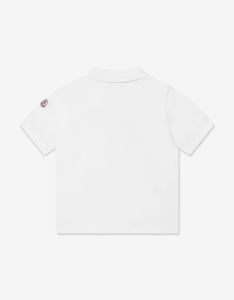 Boys Logo Polo Shirt in Ivory