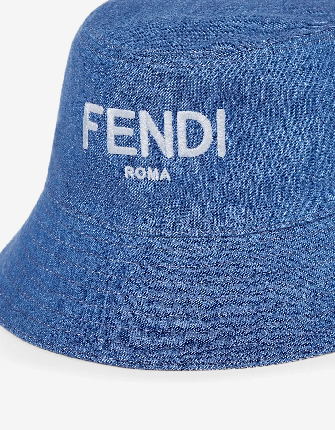 Kids Denim Logo Bucket Hat in Blue