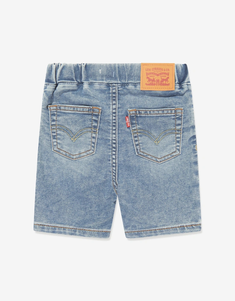 Boys Skinny Fit Dobby Shorts in Blue