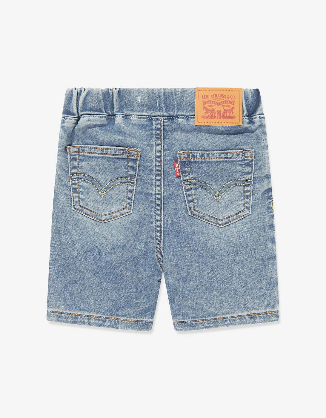 Boys Skinny Fit Dobby Shorts in Blue