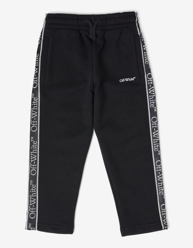 Boys Bookish Logo Band Joggers in Black