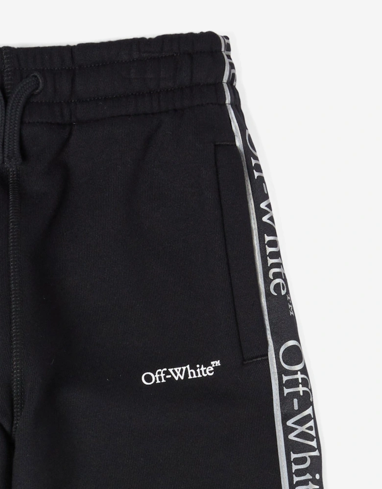 Boys Bookish Logo Band Joggers in Black