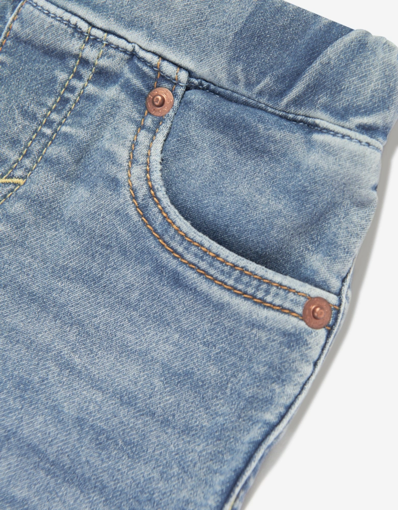 Boys Skinny Fit Dobby Shorts in Blue