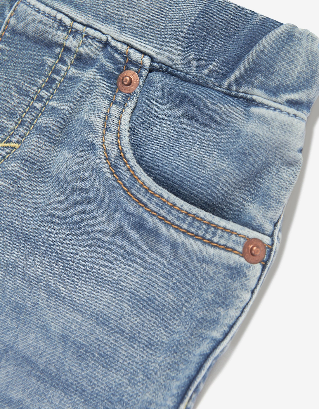 Boys Skinny Fit Dobby Shorts in Blue