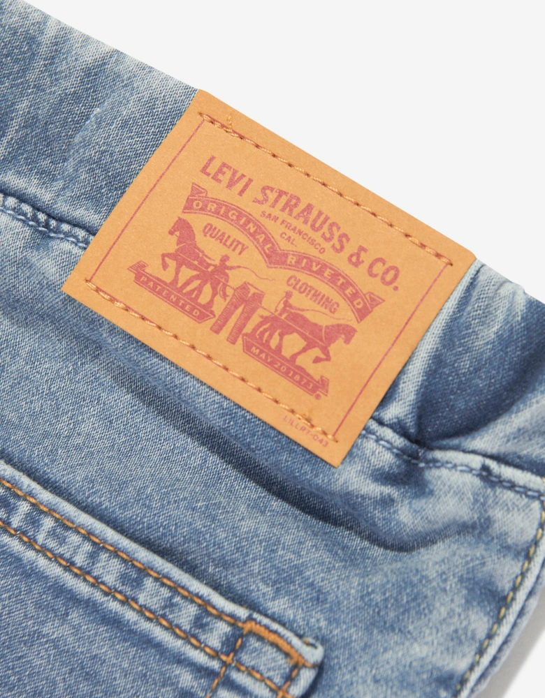 Boys Skinny Fit Dobby Shorts in Blue