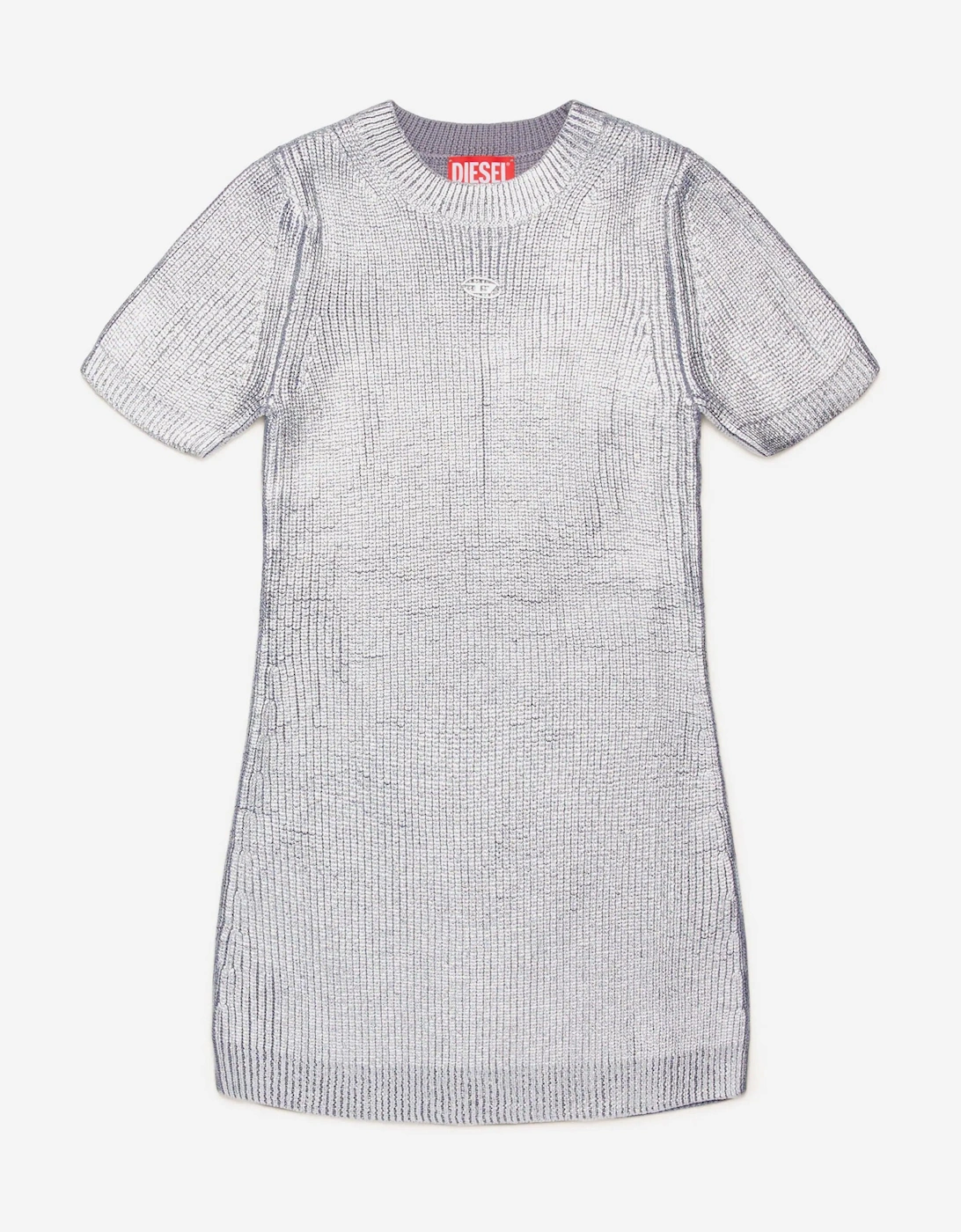 Girls Knitted Dress in Silver