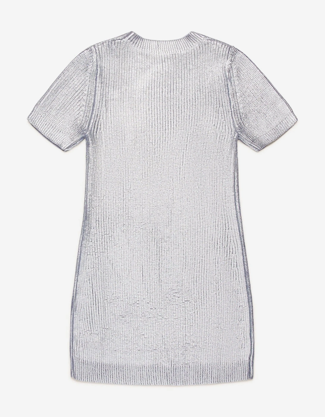 Girls Knitted Dress in Silver