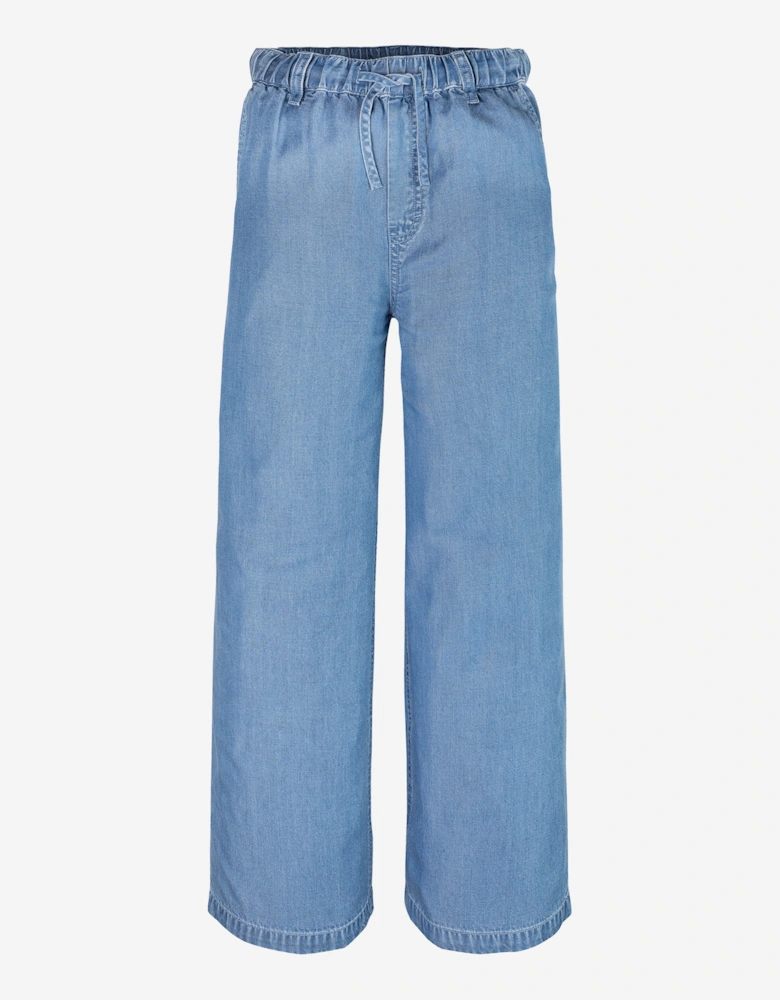 Girls Chambray Wide Leg Pants in Blue