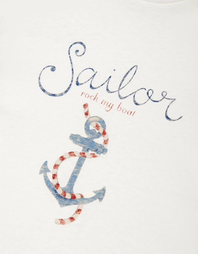 Boys Era Sailor T-Shirt in Ivory