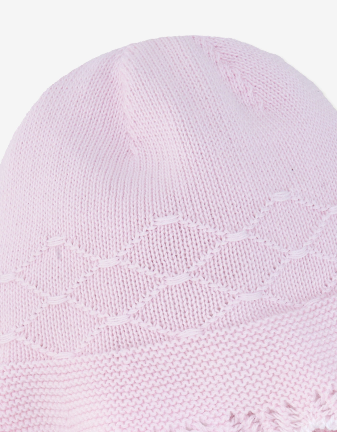 Baby Girls Cotton Knit Bonnet in Pink