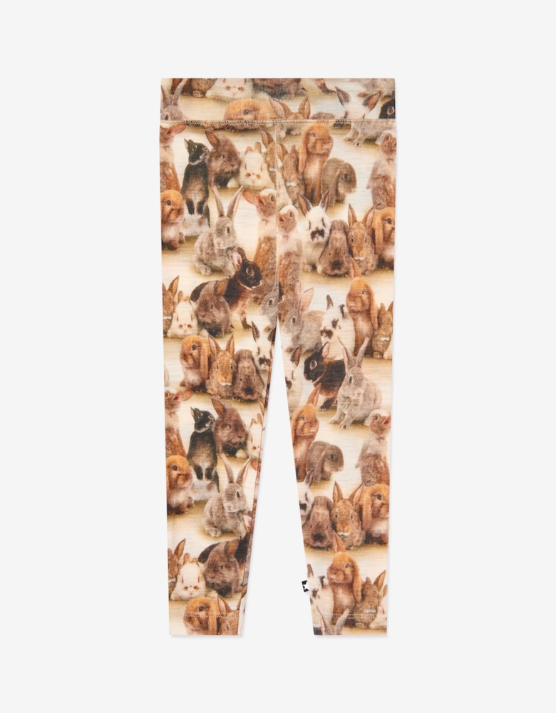 Kids Rabbit Leggings in White