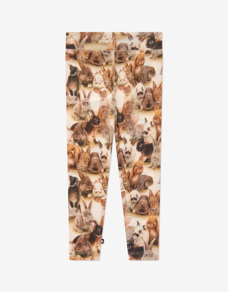 Kids Rabbit Leggings in White
