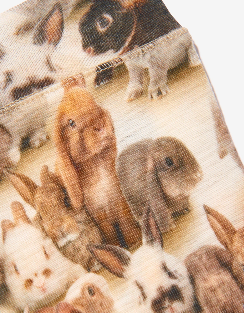 Kids Rabbit Leggings in White