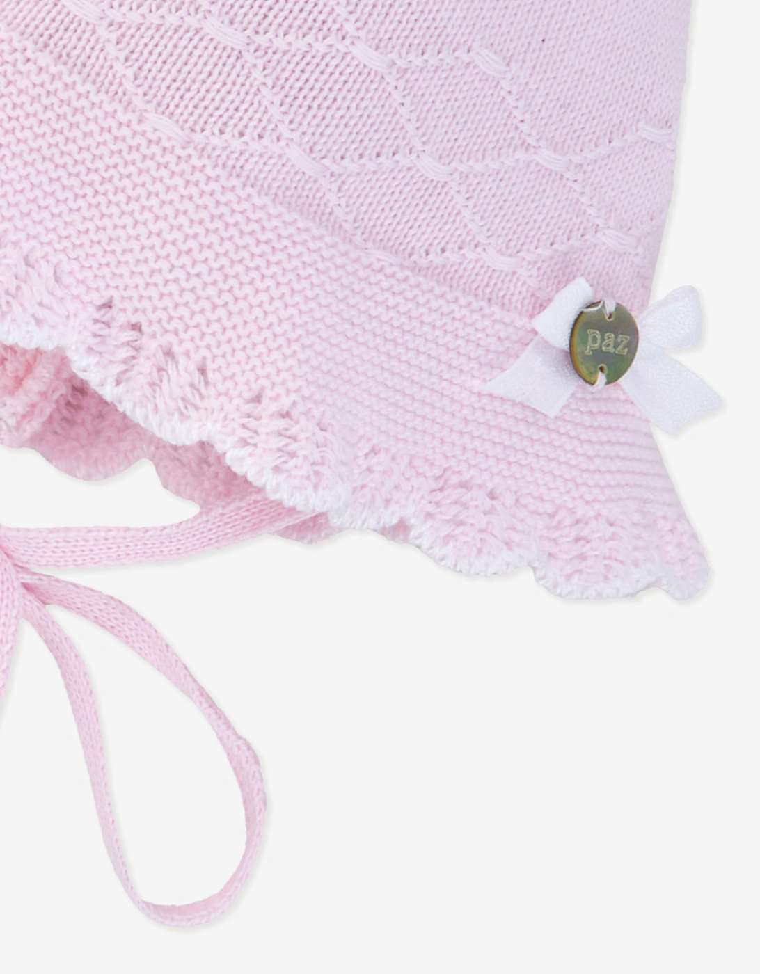 Baby Girls Cotton Knit Bonnet in Pink