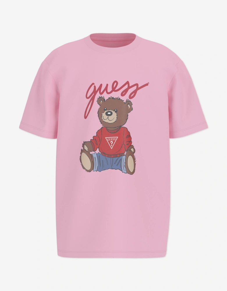 Girls Teddy Bear T-Shirt in Pink